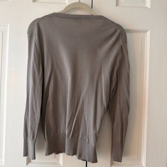 J. Crew Light Gray Classic Cardigan - Size Medium - Picture 2 of 3